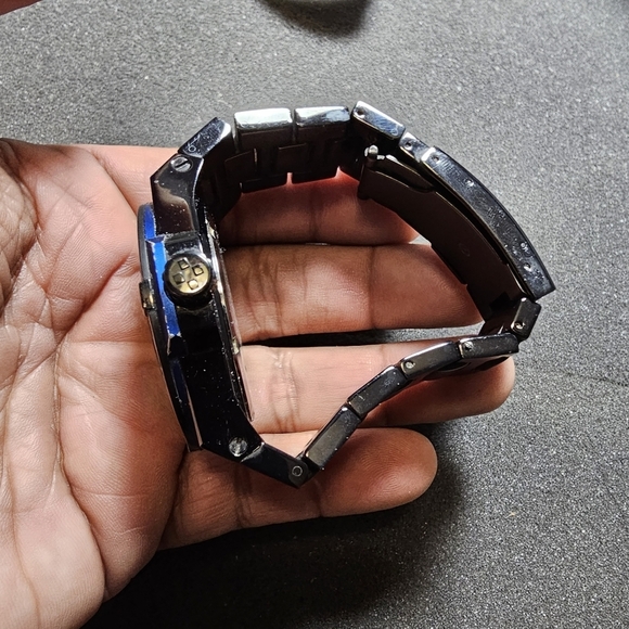 Vince Camuto Quartz Watch VC/1009BLBK The Master Blue Aluminum Black Ion-Plated - Picture 4 of 10